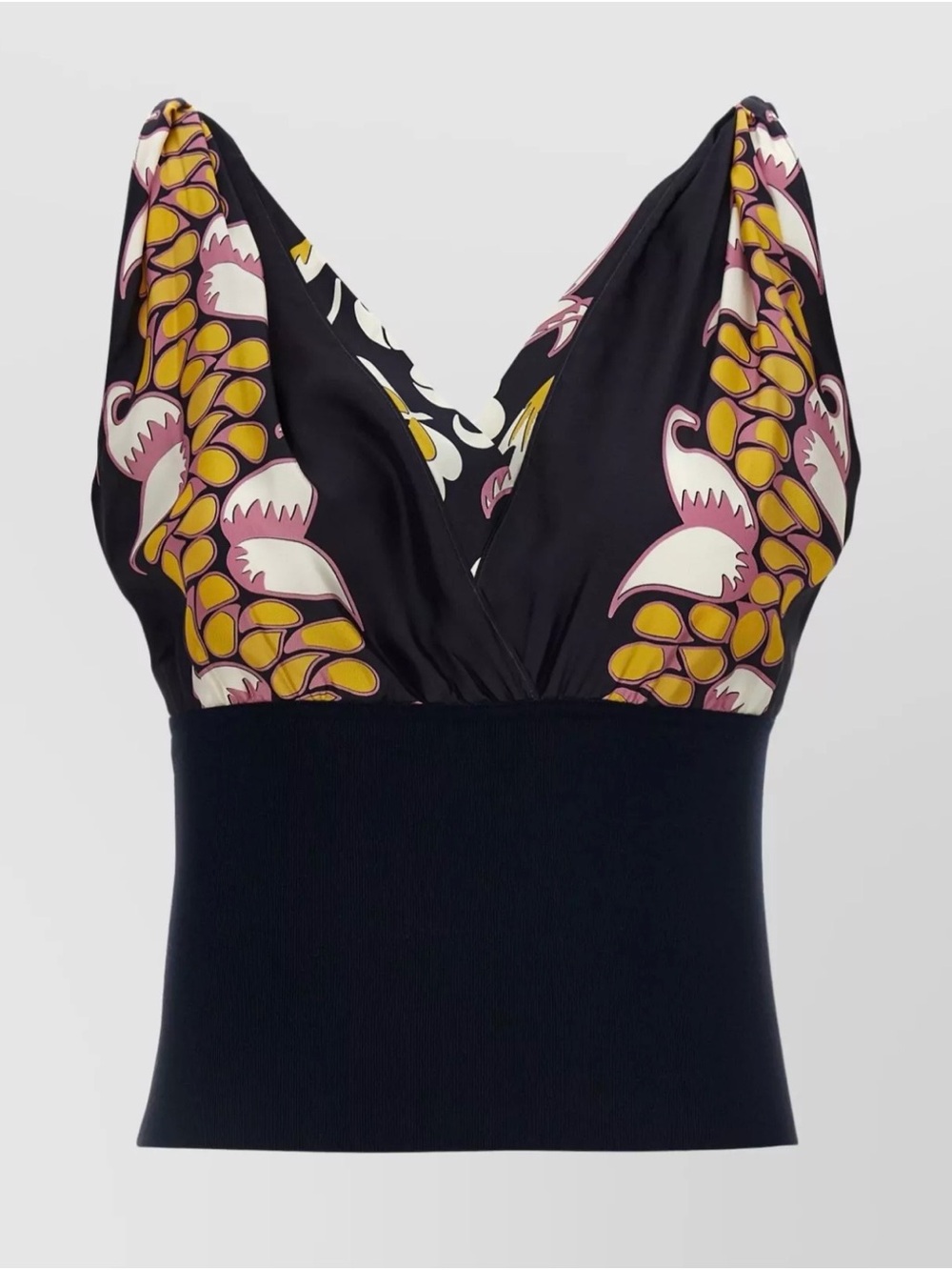 Tory Burch Silk Twill Floral Print Tank Top